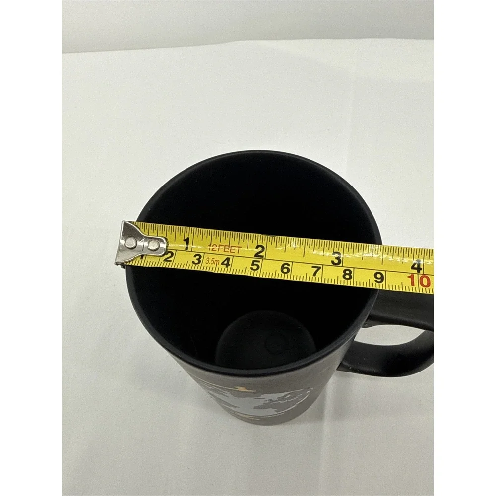 Starbucks 2015 Matte Black Globe Coffee Mug 16 oz Hipster Travel Tourist